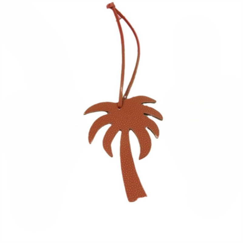 Home Office Layout - Creative Coconut Tree Keychain, Leather Rope