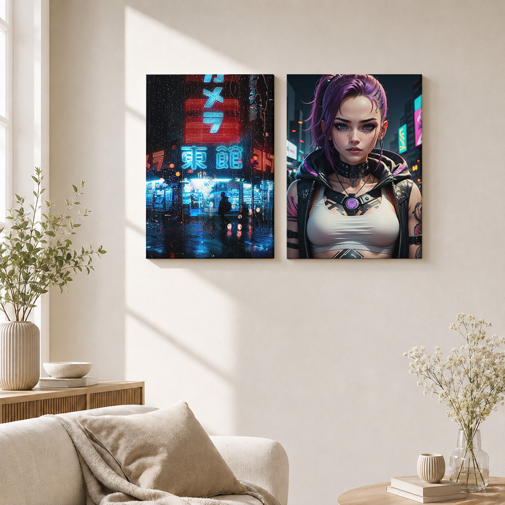 Cyberpunk Canvas Print Poster  - огляд і ціна Home Office Or